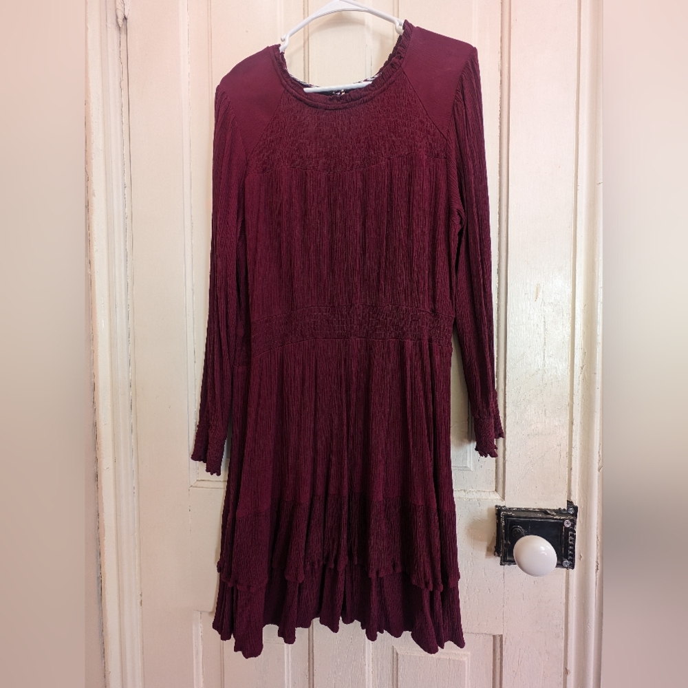 Knox Rose wine LS dress Women's Large